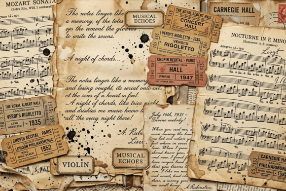 Download Vintage Letter Ephemera Collage - Premium Resources